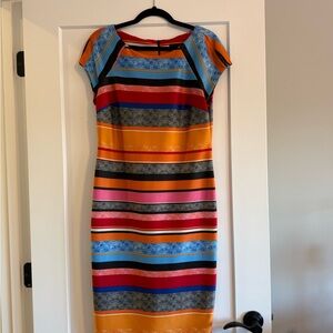ECI Multicolor Striped Midi Dress